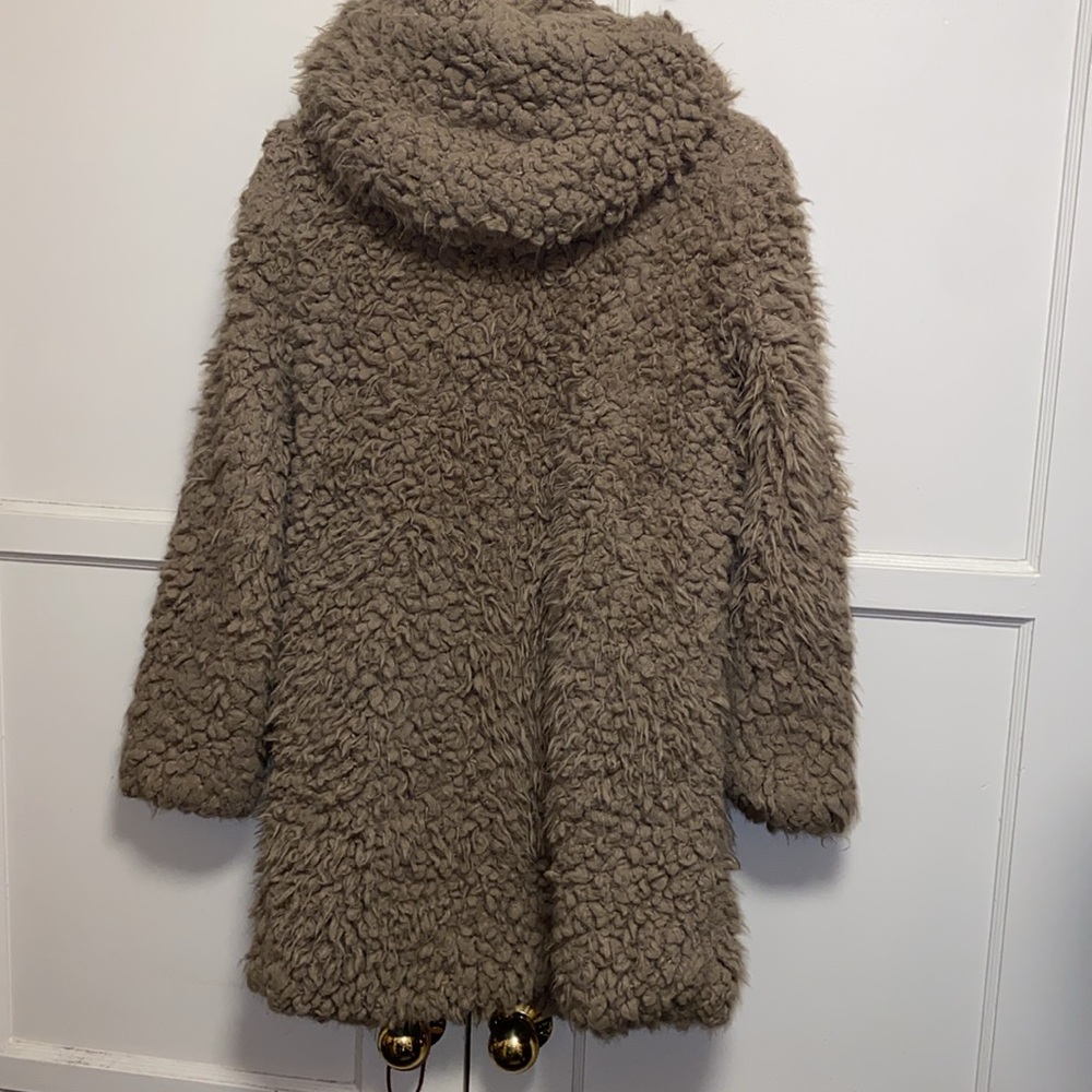 Zara Basic Outerwear Small Texture Coat With Hood… - image 4